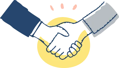 男性と会社のイラスト | 介護業務・テクノロジー伴走支援センターおきなわ「かいテク沖縄」